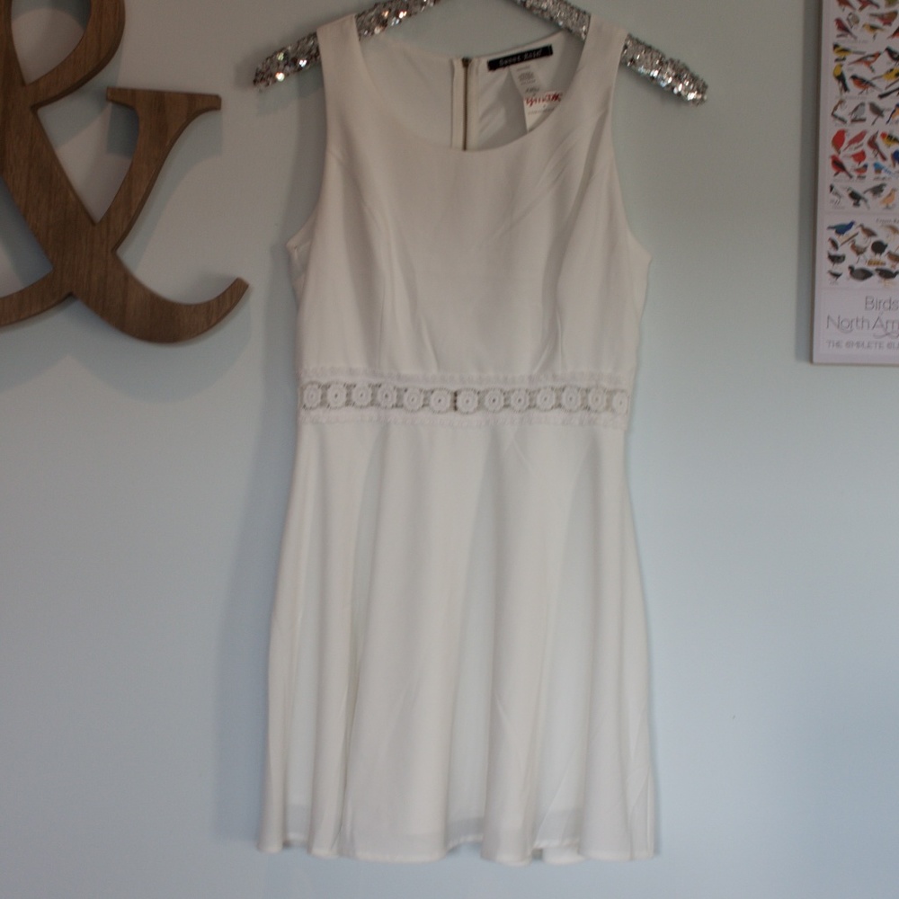 White Dress with cut-out detail